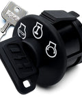 Heavy Duty Ignition Switch With Protective Umbrella Key for Cub Cadet Craftsman John Deere MTD Lawn Tractors, angled view