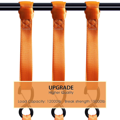 Soft Loops Tie Down Straps 4 Pack 12,000 Lbs Max Strength 18 Inch By 1.7 Inch Heavy Duty Motorcycle Tie Downs For Use With Ratchet Straps