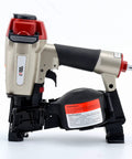Side view of Heavy Duty Pneumatic Roofing Nailer For Shingles Accepts Three Quarter Inch To One And Three Quarter Inch Nails Fifteen Degree Coil Nailer