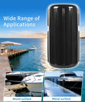 Two Pack Dock Corner Bumpers Heavy Duty Marine Guard For Edge And Hull Protection Black UV Resistant PVC with dock background