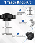 Twenty Piece T Track Knob Kit For Woodworking Jigs And Fixtures Includes Star Knobs T Bolts And Steel Washers Pro Grade Durable PP Coated Nut