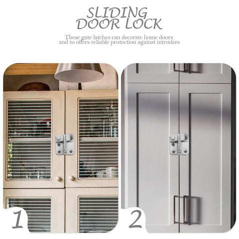 Easy Install Durable Stainless Steel Heavy Duty Gate Latch on sliding doors for added security in homes.