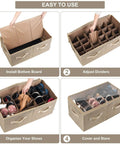 Steps to use Closet Shoe Organizer With Clear Cover And Adjustable Dividers Large 24 Pair Shoe Rack And Basket Light Brown Finish
