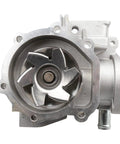 Heavy Duty Water Pump For Subaru Naturally Aspirated Engines Straight Bolt Up Coolant Swap For 1993 2005 Impreza Legacy Forester Outback Baja 1.8 2.2 2.5 H4 Engine Shop Grade Rig with aluminum housing and cast iron impeller.
