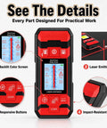Heavy Duty Wall Scanner And Stud Finder With Smart Sensor Digital Lcd Display showcasing backlit screen and buttons for easy use.