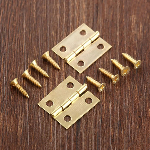 20 Pack Decorative Jewelry Box Hinges For Small Wood Boxes 18x16mm Mini Cabinet Hinges With Screws, Easy Install