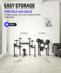 DED-200X Electronic Drum Set With Quiet Mesh Pads And Realistic Feel, 31 Kits And 450 Sounds, 2 Cymbals With Choke in home setup