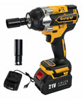 Beefy 21V Brushless Cordless Impact Wrench Kit With Half Inch Drive 600 Nm Torque Dual Lithium Ion Batteries Quick Charger