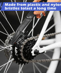 Bike Chain Washer And Motorcycle Chain Brush Set cleaning bike gears with durable bristles