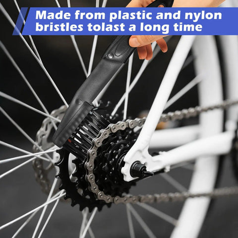 Bike Chain Washer And Motorcycle Chain Brush Set cleaning bike gears with durable bristles