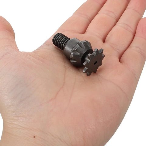 Durable Iron Transmission Gear Reduction Unit Packing Serious Gasoline Engine Kick And Tough As Nails Torque For Mini Bikes Atvs Trucks And Street Motorcycles, small gear part in hand.