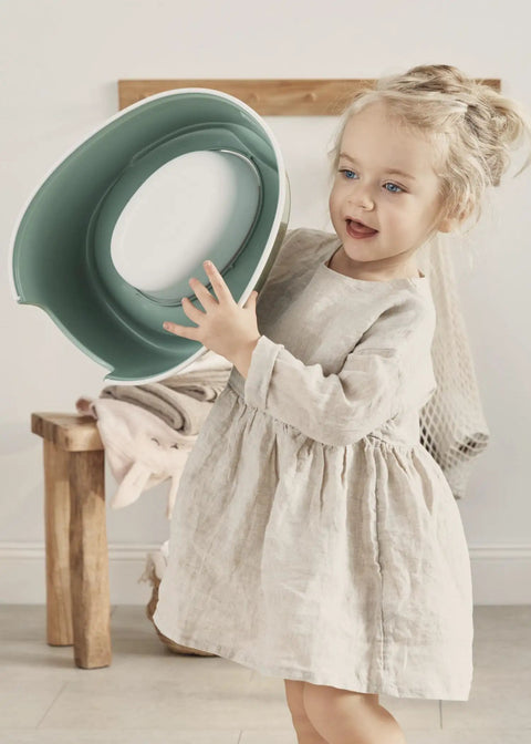 Ditch The Diapers And Grab This Hassle Free Portable Potty Training Seat For Toddlers Easy Clean Compact Child Toilet Chair Travel Ready Bpa Free Plastic In Deep Green And White
