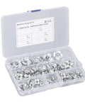 80 Piece T Nut Hardware Set for Wood and Metal, 4 Pronged Tee Nuts, Carbon Steel With White Zinc Plating, Five Sizes Including M4 and M5