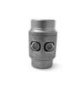 Dead Set Bulletproof 1018 Steel Weld Bungs, Interlocking Inline Tube Connectors For Roll Cages, 1.5-inch size with stainless fasteners.