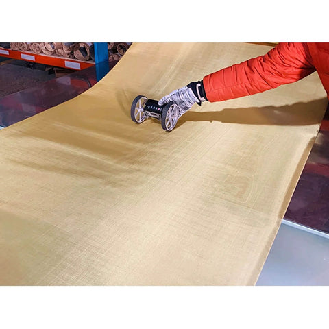 Heavy Duty Copper Wire Mesh Screen For EMF Shielding And EMF Blocking Fine 60 Mesh Brass Copper Mesh Filter, measuring in a workshop