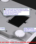 Hella Accurate 33 Pound Piece Counting Scale With Tight Zero Point Five Gram Specs Sturdy Bench Platform showing power switch and adjustment feet.