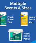 Disinfecting Wipes Fresh Scent 700 Count Kills Ninety Nine Point Nine Percent Of Viruses And Bacteria EPA Registered shown with other sizes