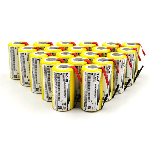 20 Pack Sub C 1.2V 2000mAh NiCd Rechargeable Batteries With Tabs For Power Tools Cordless Drills Emergency Lights And Other High Drain Devices