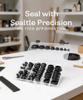 125 Pcs Snap Locking Rubber Plugs Assorted Kit With Case Black Silicone Seals For Round Holes 0.2-1 Inch 8 Sizes Heavy Duty Grommet Stoppers To Guard Pipes And Cables Against Dust And Scratches, open case