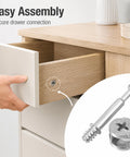 25 Sets Furniture Cam Lock Fasteners And Connecting Dowels 50 Pieces In Clear Storage Box for easy drawer assembly view