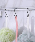 10 Pack Black S Hooks For Hanging 2.4 Inch Long on bathroom rod, holding bath scrubbers and shower accessories
