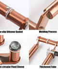 Hotel Hall Glass Door Handle With Modern Round Metal Push Pull Design Rose Gold Finish Durable 304 Stainless Steel Easy Install