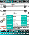 Door Flex Conduit 16 Inch Flexible Electrical Conduit For Wire Protection And Video Line Lock with dimensions and screws