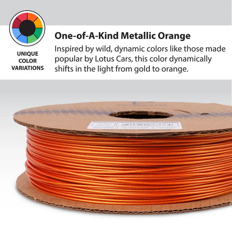 Premium 3D Printer PLA Filament 1.75 Mm Tangerine Orange Metallic Gold Shifter That Prints Like A Dream Delivers A Next Level Smooth Roll And Gives Your Creations A Killer Real Metal Finish Every Time 500 Gram Spool