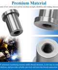 Close-up of Eight Piece Heavy Duty Weld On Nuts With Three Eighths Sixteen Thread Stepped Female Profile for Truck Builds, showcasing durable steel design.