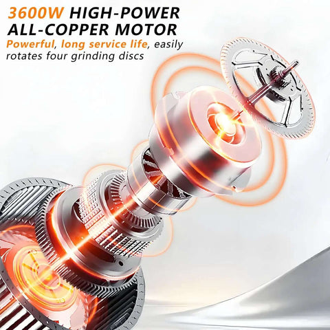 Electric Concrete Floor Polisher With 4 Diamond Grinding Heads 3600W High Power motor schematic view