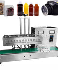 Ultra Fast Automatic Bottle Cap Sealer With Electromagnetic Induction Tech For Glass And Plastic Containers, 2200W Power, Handles 15-60Mm Caps At Lightning Speed with bottles and jars in a factory setting.