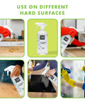 All Purpose Cleaner Spray For Home And Kitchen Multipurpose Multisurface Cleaner For Glass Countertops Appliances Upholstery And More Unscented 32oz Pack Of 2 in use on various surfaces