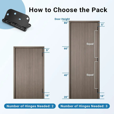 4x4 Matte Black Exterior Door Hinges for Exterior Doors Heavy Duty Metal Hardware with Rust Resistant Finish Easy No Fuss Quick Install 12 Pack Set Included, hinge size guide for doors