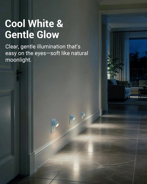 Plug In Night Light With Dusk To Dawn Sensor 360 Degree Rotating Head Automatic On Off Kid Friendly LED Night Lights glow in hallway