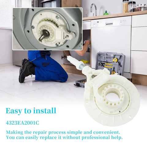 Technician installing Washing Shift Actuator Coupling Assembly Replacement for LG and Kenmore Washers, easy to install.