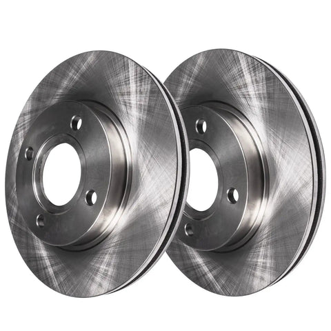 Front Brake Kit With 11.02 Inch Rotors And Ceramic Pads For 2009 To 2014 Nissan Cube And 2007 To 2012 Sentra Versa Replacement Disc Brake System Premium Quality Direct Fit Easy Install showing two rotors