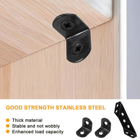 Stainless Steel Corner Brackets For Tables And Cabinets Beefy Heavy Duty Angle Braces With Effortless Installation detail view