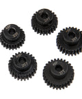 5 Pack Steel Pinion Gears 48P 3.175mm Shaft Set 23T 24T 25T 26T 27T For 1/8 Inch RC Motors Hardened Steel Durable Pinions