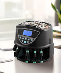 Coin Counter And Sorter With Intuitive Display, Fast 300 Coins Per Minute, 5 Coin Tubes And 5 Trays, Wrapper Ready Coin Sorting Machine