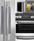 Velvet Refrigerator Handle Covers Set Of 5 Washable Door Handle Protectors on fridge, oven, microwave, and stove