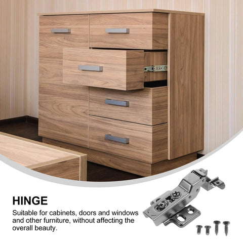4 Pack Black Hydraulic Aluminum Frame Cabinet Hinges With No Slam Soft Close For Glass Doors And European Concealed Corner Cabinets In Kitchen And Wardrobe Smooth Silent Stainless Steel Hardware, shown with drawers and screws