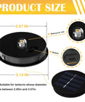 Image showing product size for 4 Pack Solar Light Replacement Tops For Outdoor Lanterns Top 3.14 Inch Round Panels And Bottom 2.87 Inch Weatherproof LED Modules For Garden Landscape Lights Easy Fit