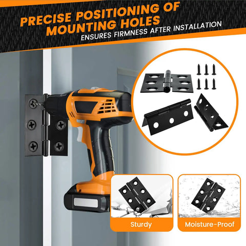 Bulletproof 12 Pack Stainless Steel Mini Folding Butt Hinges Slick Low Profile Design Smooth Quiet Glide Hardened Steel Base Tight Fit Cabinet Door Hardware Solutions, drill installing hinge.