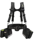 Heavy Duty Tool Belt Rig With TrapJaw Pockets, Adjustable Waist Belt For Carpenters And Electricians, front view