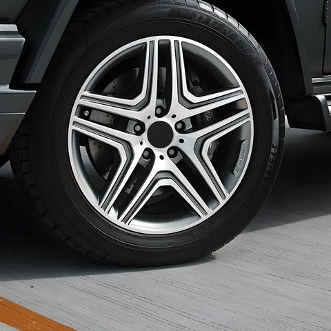 Solid 4 Pack Wheel Center Caps Black 2.36 Outer Diameter 2.2 Inner Diameter Tough ABS Plastic Rim Hub Covers Glossy on stylish wheel.