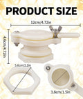 Front view of white HunterBee honey gate valve for 5-gallon bucket; plastic body, wing handle, threaded inlet.
