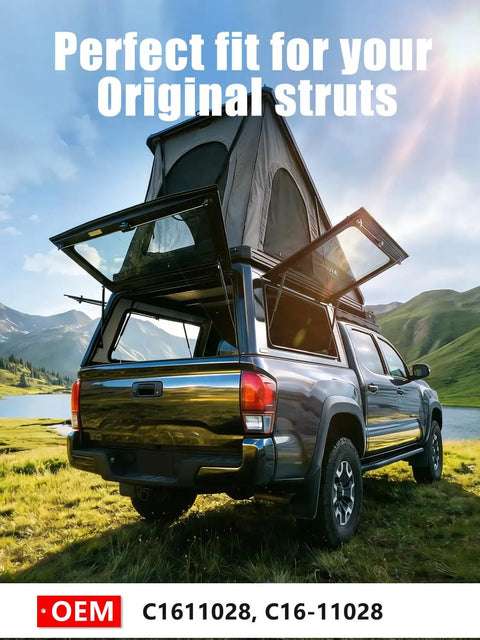 12 Inch 40 Lbs Gas Struts For Weather Guard Tool Box Replacements And Camper Shell Lid Shocks providing reliable lift on a truck