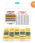 Chanzon 60-value resistor kit, 300pcs, 1/4W metal-film through-hole resistors in yellow bodies inside a plastic case