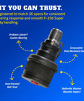 MOOG front outer steering tie rod end for trucks; angled close-up view showing threaded stud and black housing