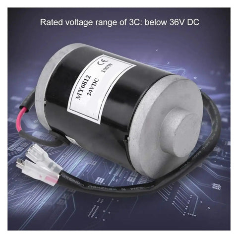 Heavy Duty Small DC Brushed Motor With 150W Blazing Speed And Solid 12V Or 24V Power For Tough Industrial Grind, 24V motor with wiring.